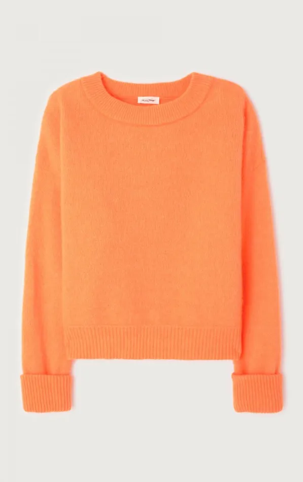 Jumper Vitow Fluorescent Carrot Melange Women American Vintage Jumpers and Cardigans