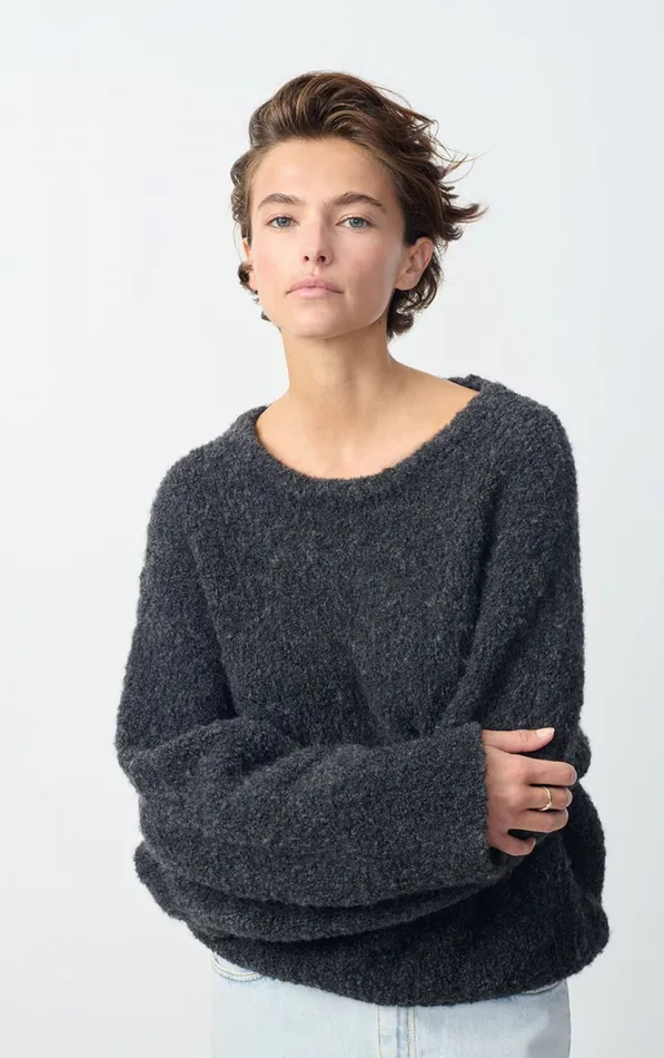 Jumper Zolly Melange Charcoal Women American Vintage Jumpers and Cardigans