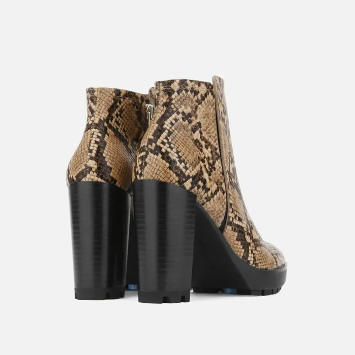 Justin Snake Print Heeled Bootie With Polar Grip Toffee Women Kenneth Cole Boots Booties