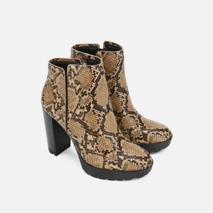 Justin Snake Print Heeled Bootie With Polar Grip Toffee Women Kenneth Cole Boots Booties