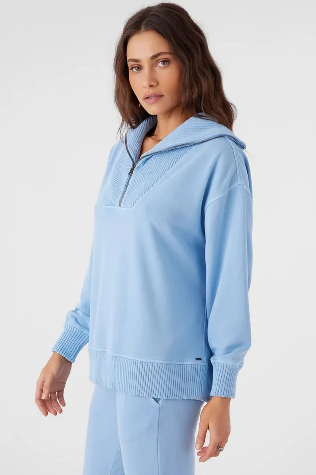 KARMA FRENCH TERRY HALF ZIP PULLOVER Chambray Women O039NEILL Collections