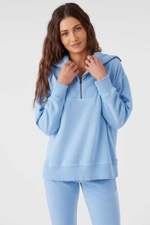 KARMA FRENCH TERRY HALF ZIP PULLOVER Chambray Women O039NEILL Collections