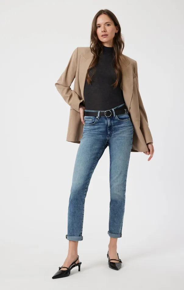 Kathleen Slim Boyfriend In Light Used Feather Blue Women Mavi Jeans Denim