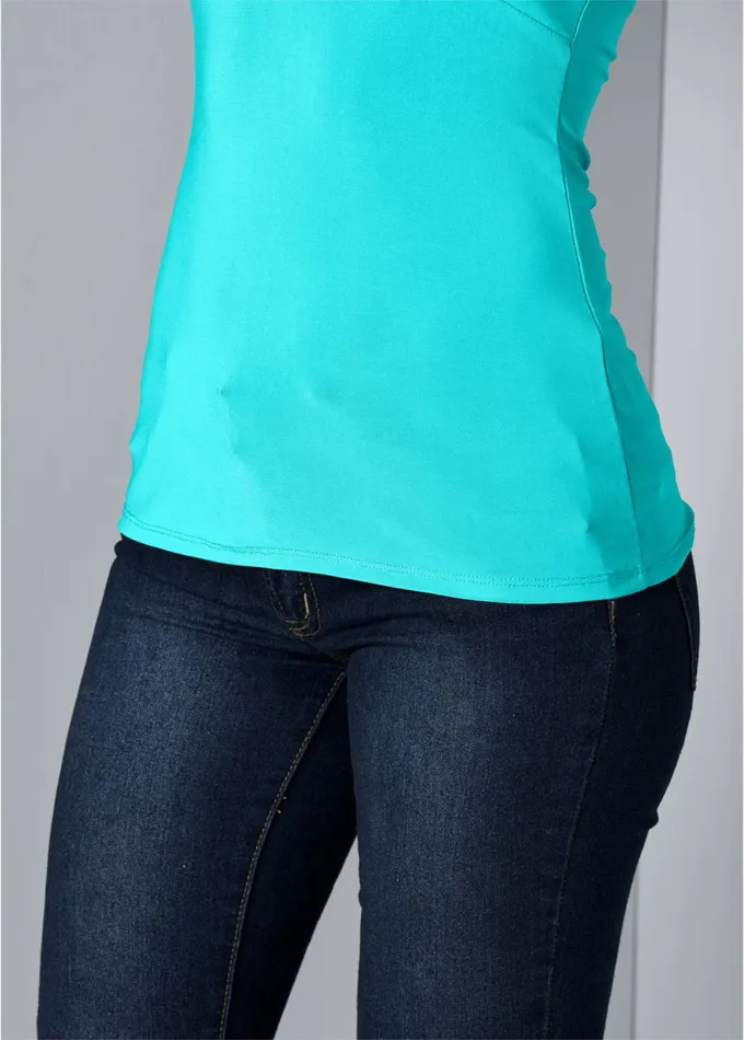 KEYHOLE DETAIL HALTER TOP Turquoise Women VENUS Venus Basics Tops