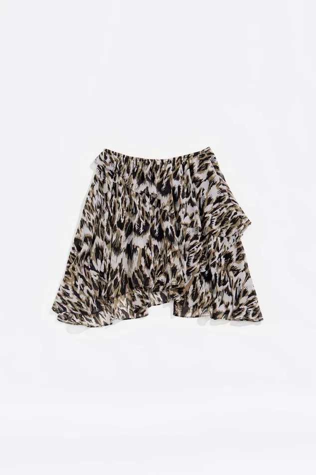 Khaki Plumancha Tiered Miniskirt Plumancha Khaki Women Bimba Y Lola Skirts Khaki Plumancha Tiered Miniskirt Plumancha Khaki Women Bimba Y Lola Skirts