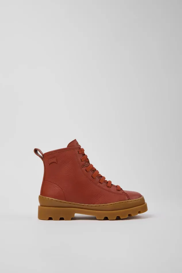 Kids Brutus Red Leather Ankle Boots For Kids Camper Boots Kids Brutus Red Leather Ankle Boots For Kids Camper Boots