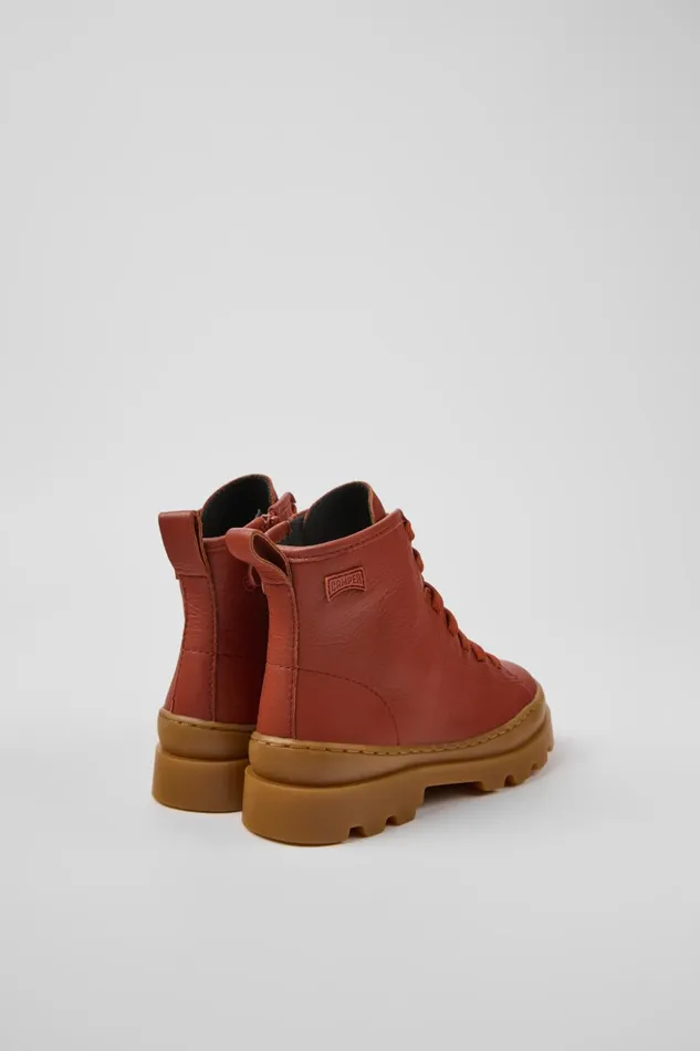 Kids Brutus Red Leather Ankle Boots For Kids Camper Boots Kids Brutus Red Leather Ankle Boots For Kids Camper Boots
