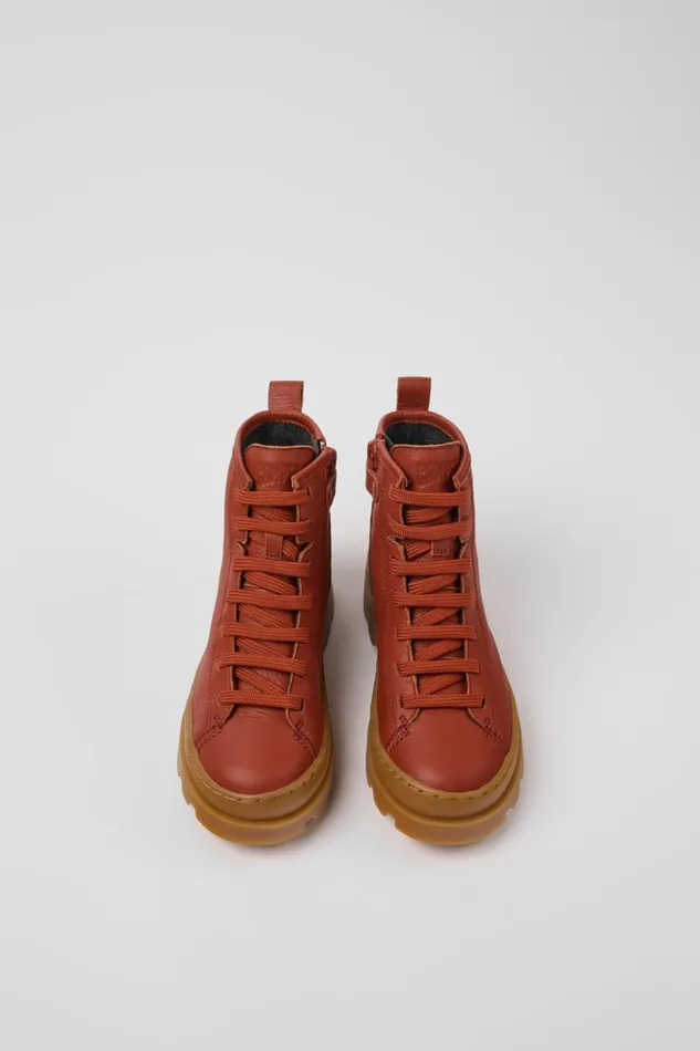 Kids Brutus Red Leather Ankle Boots For Kids Camper Boots Kids Brutus Red Leather Ankle Boots For Kids Camper Boots