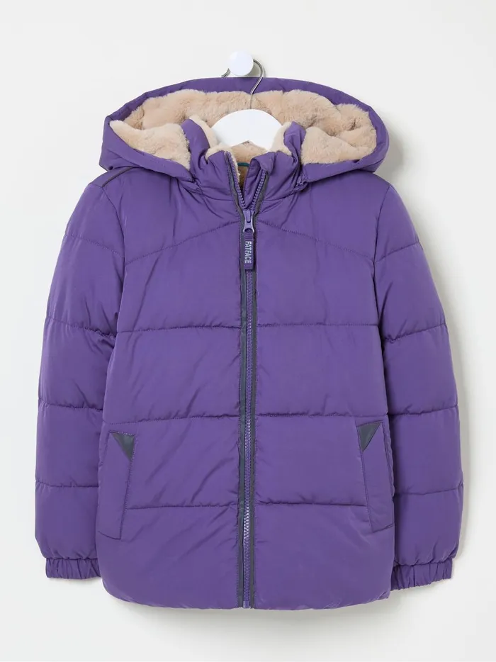 Kids Coats and Jackets Fat Face Everly Purple Padded Jacket