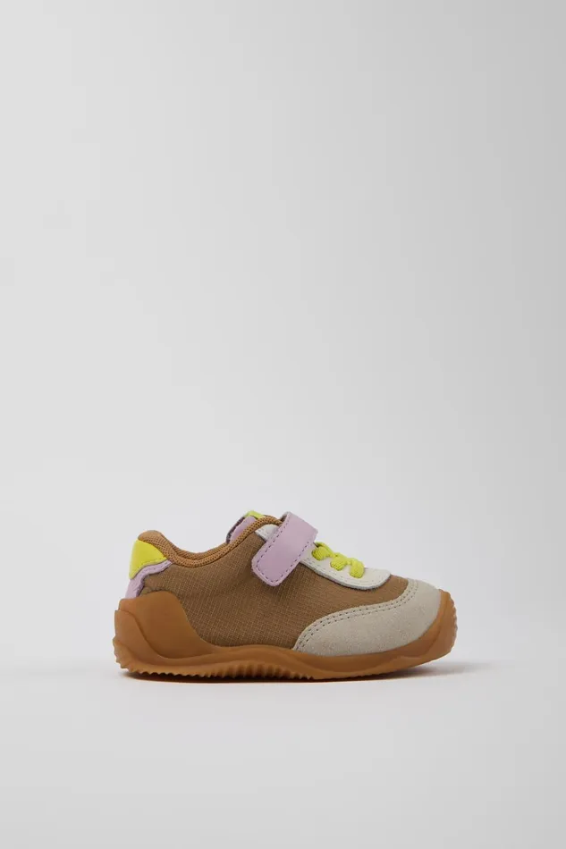 Kids Dadda Brown Textile And Leather Sneakers For Kids Camper Sneakers Kids Dadda Brown Textile And Leather Sneakers For Kids Camper Sneakers