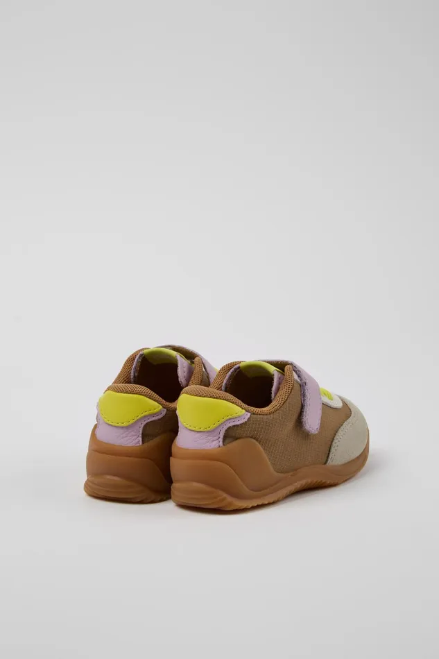 Kids Dadda Brown Textile And Leather Sneakers For Kids Camper Sneakers Kids Dadda Brown Textile And Leather Sneakers For Kids Camper Sneakers