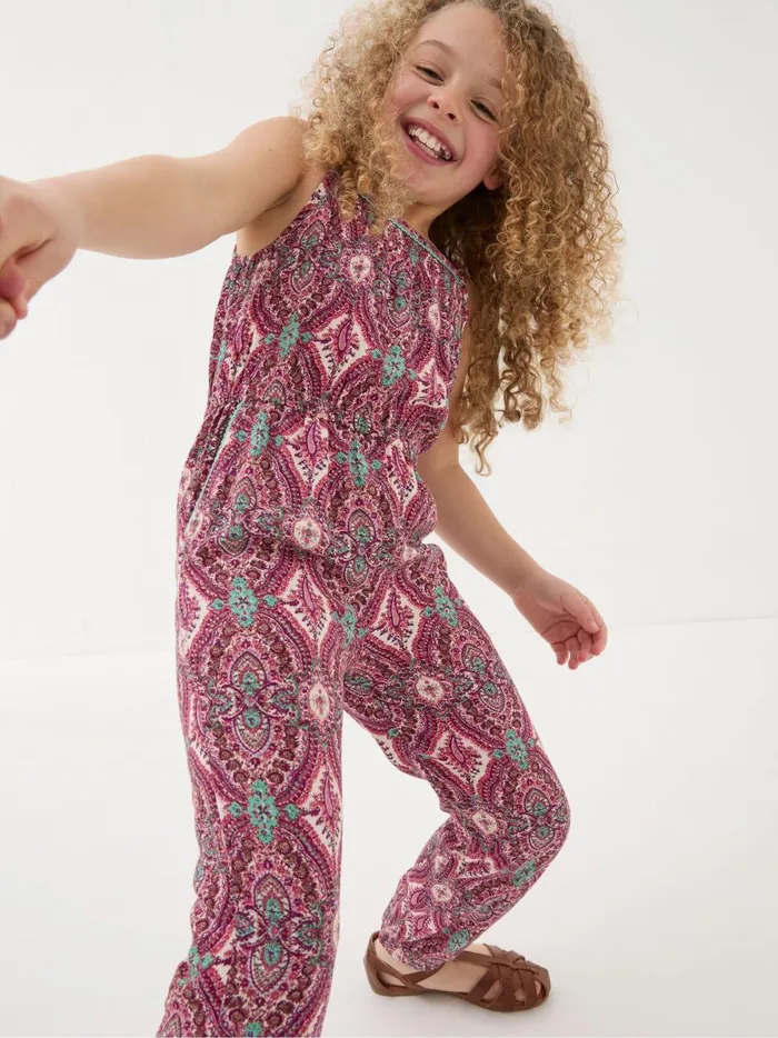 Kids Jumpsuits and Playsuits Fat Face Purple Paisley Print Jumpsuit