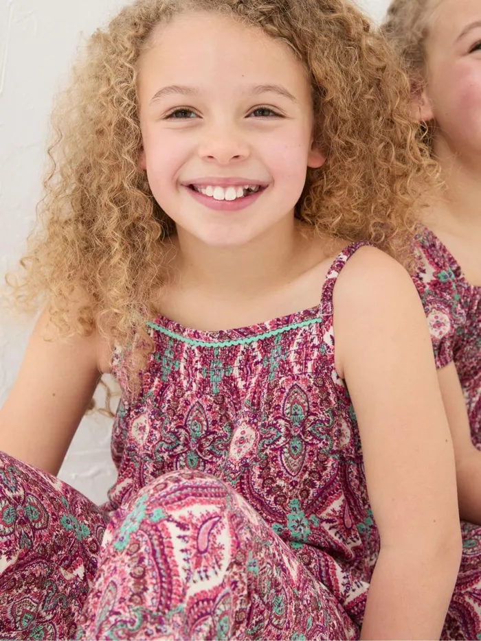 Kids Jumpsuits and Playsuits Fat Face Purple Paisley Print Jumpsuit