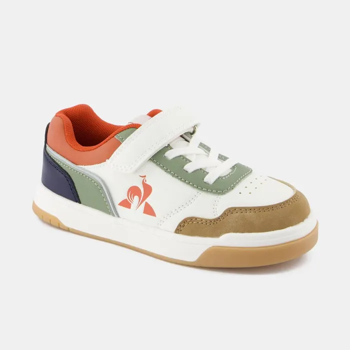 Kids Le Coq Sportif Kid CHAUSSURES ENFANT Shoes LCS COURT BREAKER PS Kids Optical Whiteorange
