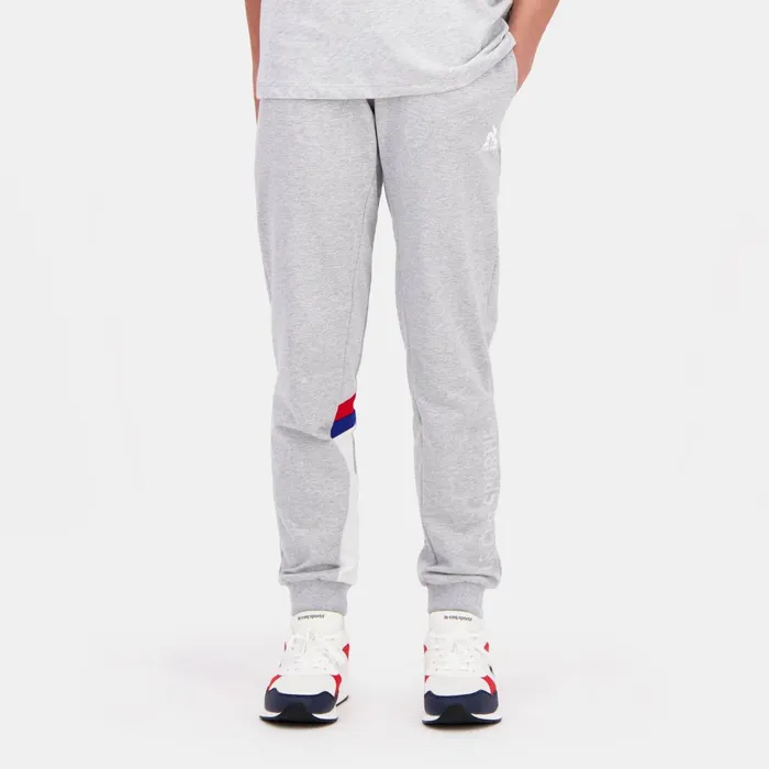 Kids Le Coq Sportif Trousers Tricolore Pantalon Gris Enfant