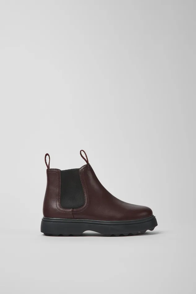 Kids Norte Burgundy Leather Chelsea Boots For Kids Camper Boots Kids Norte Burgundy Leather Chelsea Boots For Kids Camper Boots