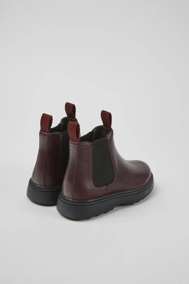 Kids Norte Burgundy Leather Chelsea Boots For Kids Camper Boots Kids Norte Burgundy Leather Chelsea Boots For Kids Camper Boots