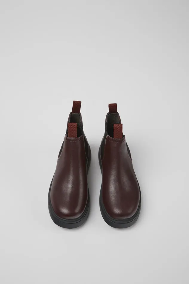 Kids Norte Burgundy Leather Chelsea Boots For Kids Camper Boots Kids Norte Burgundy Leather Chelsea Boots For Kids Camper Boots