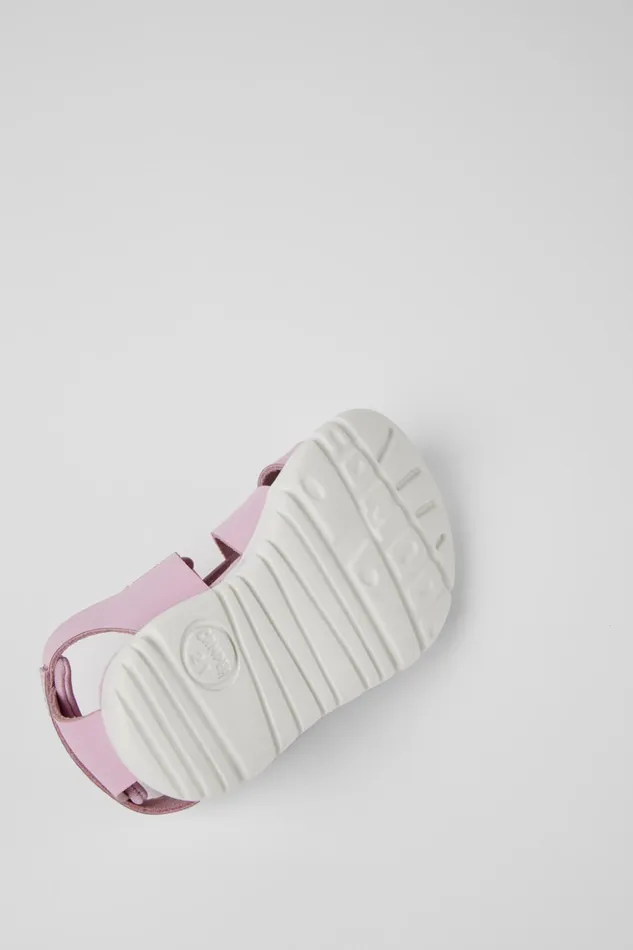 Kids Oruga Pink Leather And Textile Sandals Camper Hook And Loop Kids Oruga Pink Leather And Textile Sandals Camper Hook And Loop