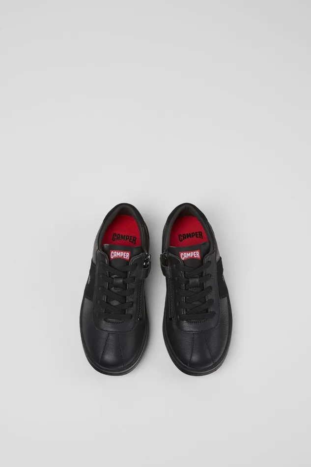 Kids Runner Black Leather And Nubuck Sneakers For Kids Camper Sneakers Kids Runner Black Leather And Nubuck Sneakers For Kids Camper Sneakers