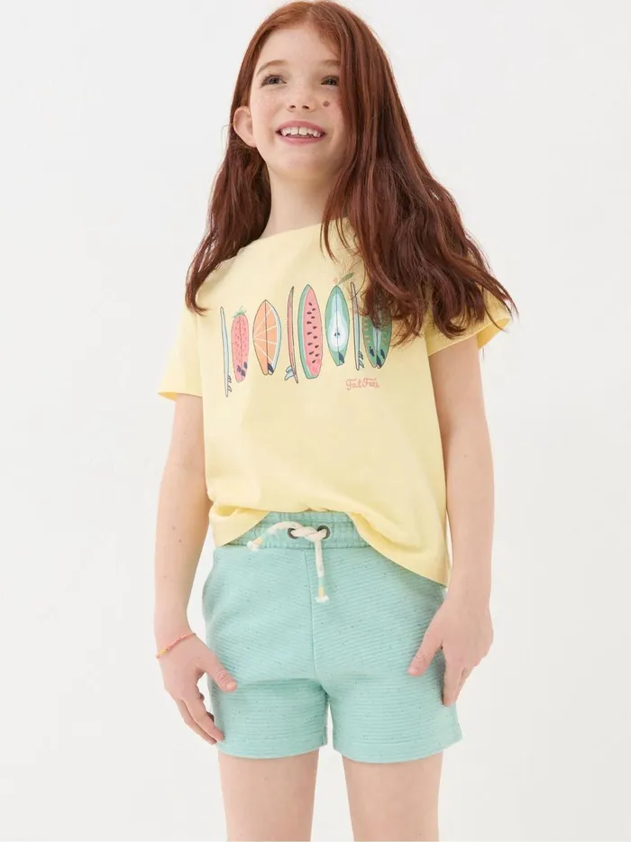 Kids Shorts Fat Face Green Ottoman Shorts 2 Pack