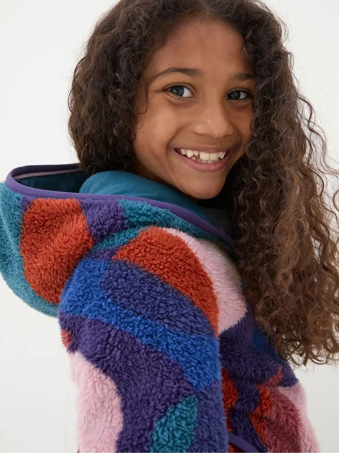 Kids Sweatshirts and Hoodies Fat Face Purple Abstract Zip Through Fleece