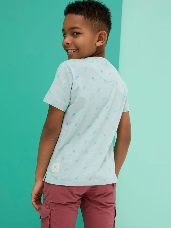Kids TShirts and Polos Fat Face Judes Green AllOver Print TShirt