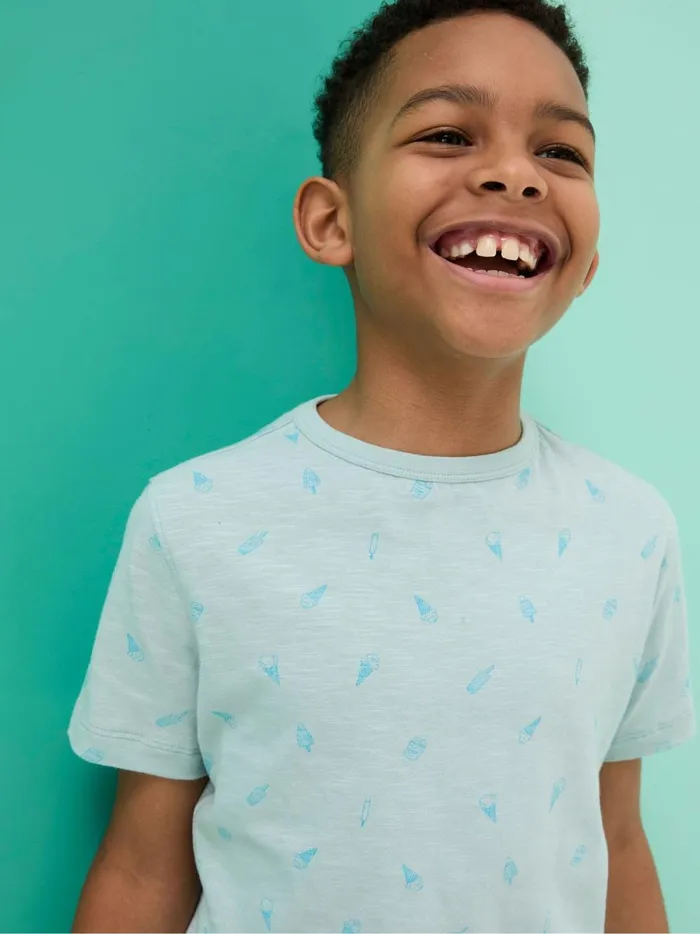 Kids TShirts and Polos Fat Face Judes Green AllOver Print TShirt
