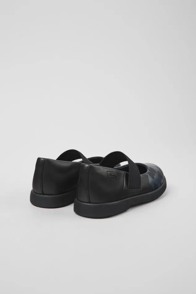 Kids Twins Black Leather Mary Jane Shoes For Kids Camper Ballerinas Kids Twins Black Leather Mary Jane Shoes For Kids Camper Ballerinas