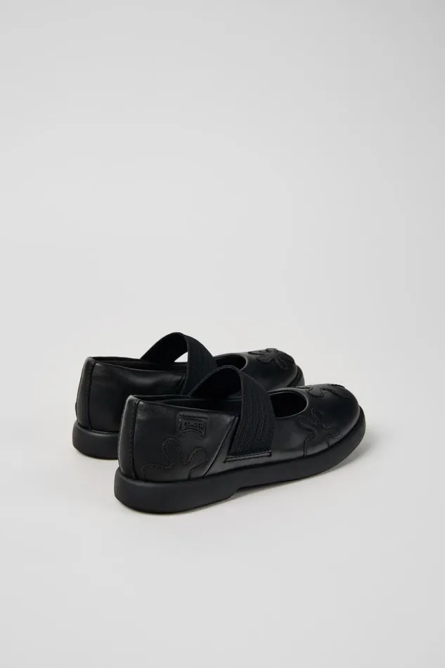 Kids Twins Black Leather Shoes For Kids Camper Ballerinas Kids Twins Black Leather Shoes For Kids Camper Ballerinas