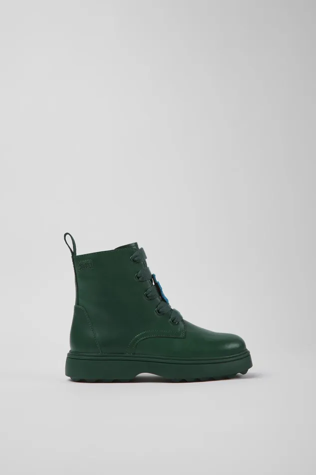 Kids Twins Green Leather Ankle Boots For Kids Camper Boots Kids Twins Green Leather Ankle Boots For Kids Camper Boots