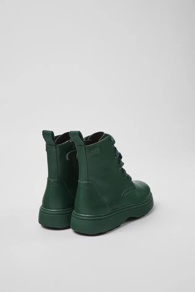 Kids Twins Green Leather Ankle Boots For Kids Camper Boots Kids Twins Green Leather Ankle Boots For Kids Camper Boots