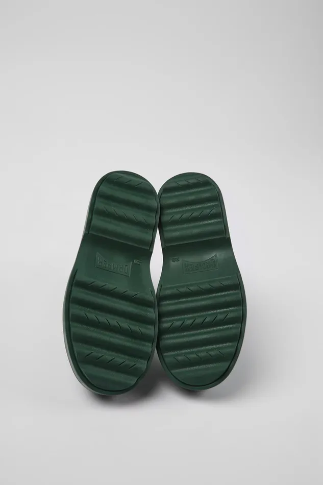 Kids Twins Green Leather Ankle Boots For Kids Camper Boots Kids Twins Green Leather Ankle Boots For Kids Camper Boots