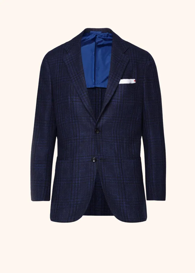 Kiton Jackets CHECKED WOOL BLEND JACKET 8211 Men