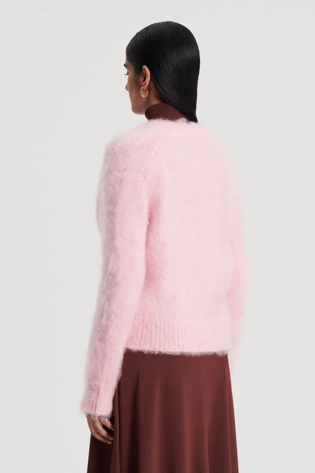 Knitwear Women Scanlan Theodore BRUSHED MOHAIR WRAP CARDIGAN Pink Knitwear Women Scanlan Theodore BRUSHED MOHAIR WRAP CARDIGAN Pink