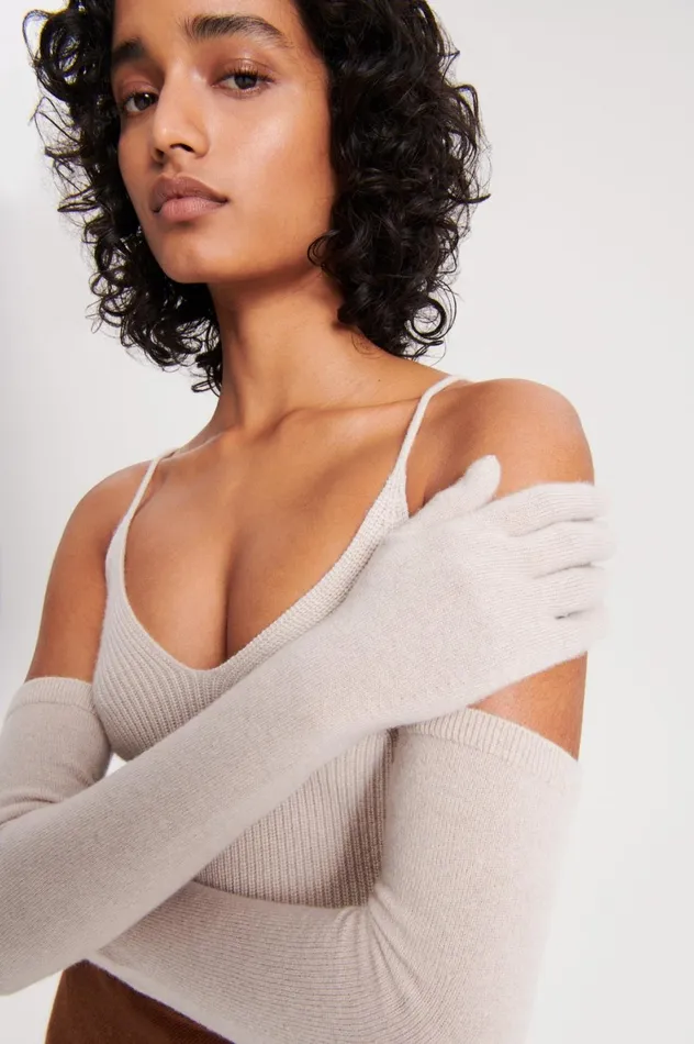 Knitwear Women Scanlan Theodore CASHMERE GLOVES Dove