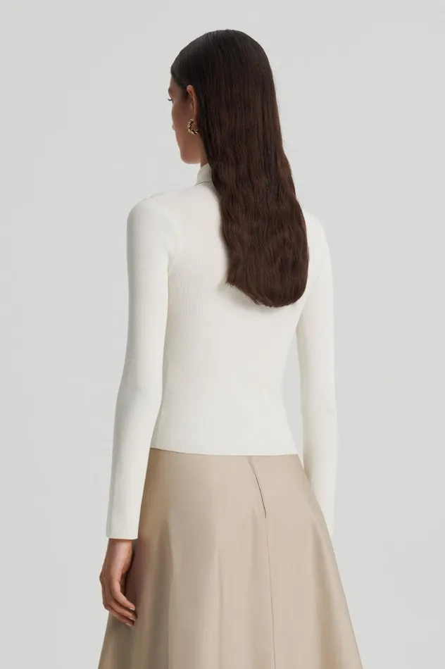 Knitwear Women Scanlan Theodore KNIT SHIRT Cream Knitwear Women Scanlan Theodore KNIT SHIRT Cream