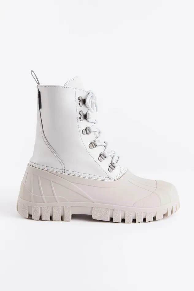 Lace Up Boots Women Stutterheim Patrol Boot Leather Ivory