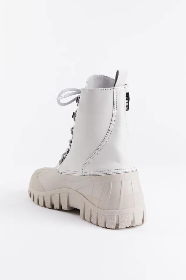 Lace Up Boots Women Stutterheim Patrol Boot Leather Ivory