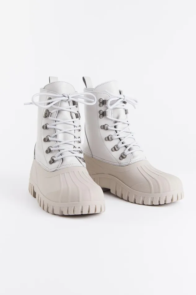 Lace Up Boots Women Stutterheim Patrol Boot Leather Ivory