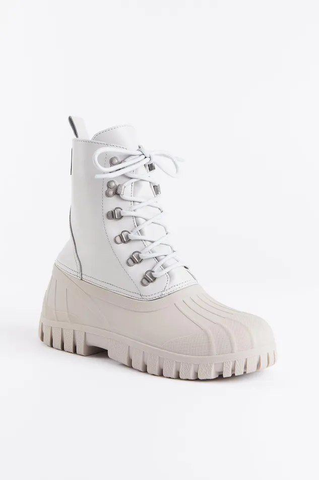 Lace Up Boots Women Stutterheim Patrol Boot Leather Ivory