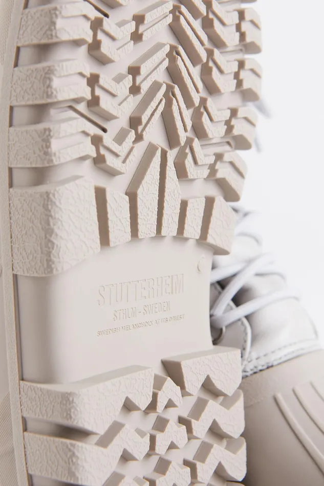 Lace Up Boots Women Stutterheim Patrol Boot Leather Ivory