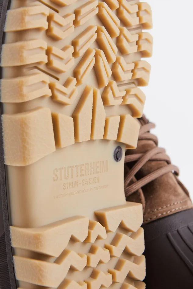 Lace Up Boots Women Stutterheim Patrol Boot Suede Tobacco