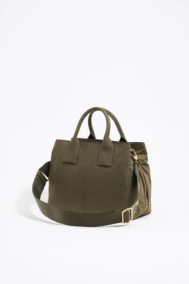 Large Khaki Nylon Pocket Handbag Khaki Women Bimba Y Lola Crossbody Bags