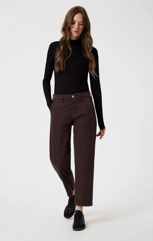 Lauren Straight Chino In Currant Casual Twill Women Mavi Jeans Pants