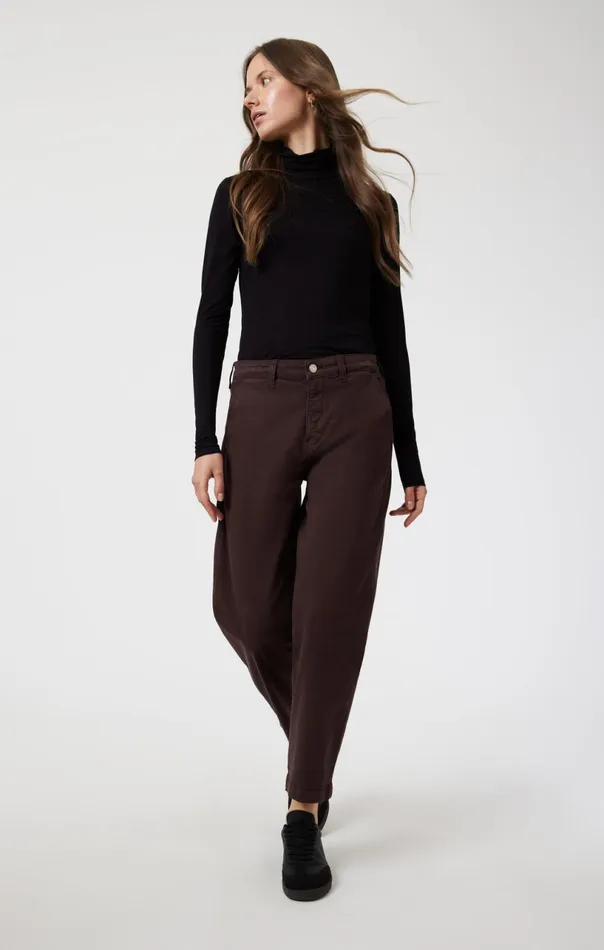 Lauren Straight Chino In Currant Casual Twill Women Mavi Jeans Pants Lauren Straight Chino In Currant Casual Twill Women Mavi Jeans Pants