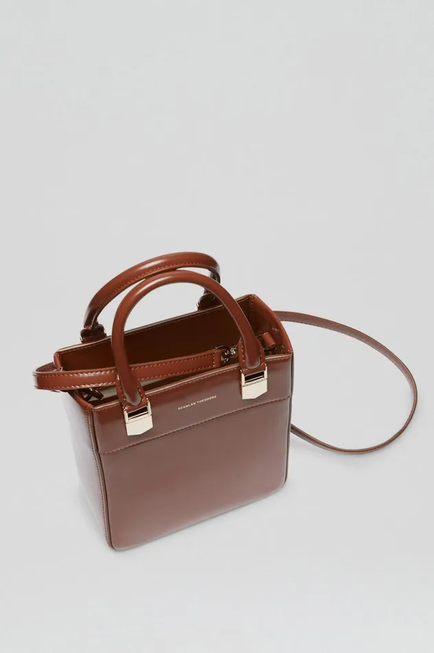 Leather Women Scanlan Theodore MINI SHOPPER Cigar