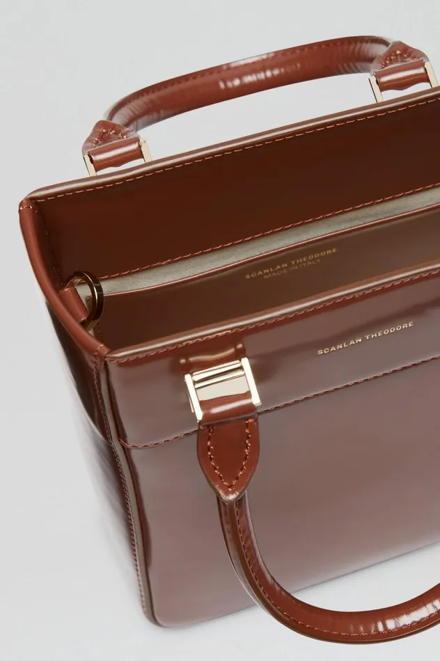 Leather Women Scanlan Theodore MINI SHOPPER Cigar Leather Women Scanlan Theodore MINI SHOPPER Cigar