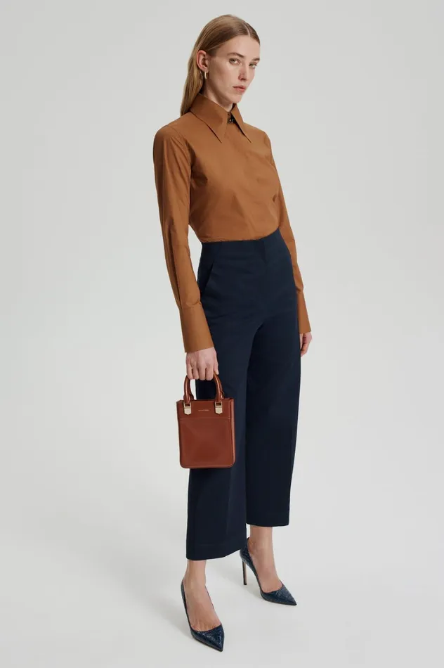Leather Women Scanlan Theodore MINI SHOPPER Cigar Leather Women Scanlan Theodore MINI SHOPPER Cigar