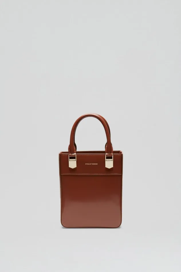 Leather Women Scanlan Theodore MINI SHOPPER Cigar Leather Women Scanlan Theodore MINI SHOPPER Cigar
